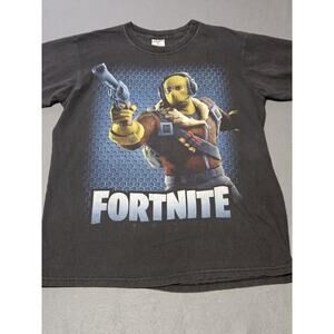 Fortnite Shirt Youth Large Black Colorful Graphic Double Sided Game Vision Shirt